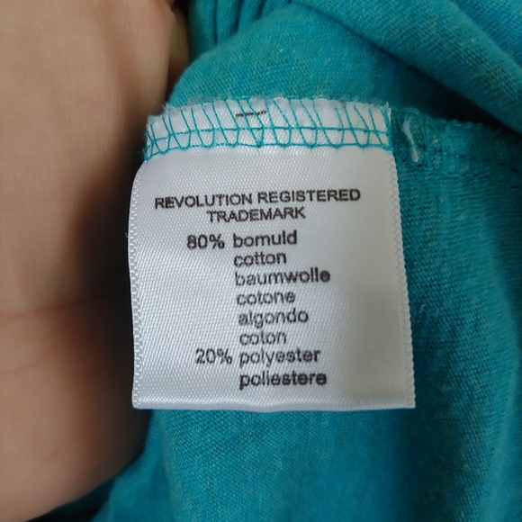 Revolution Pocket T Shirt Short Sleeve Turquoise Blue Size L - Picture 9 of 11